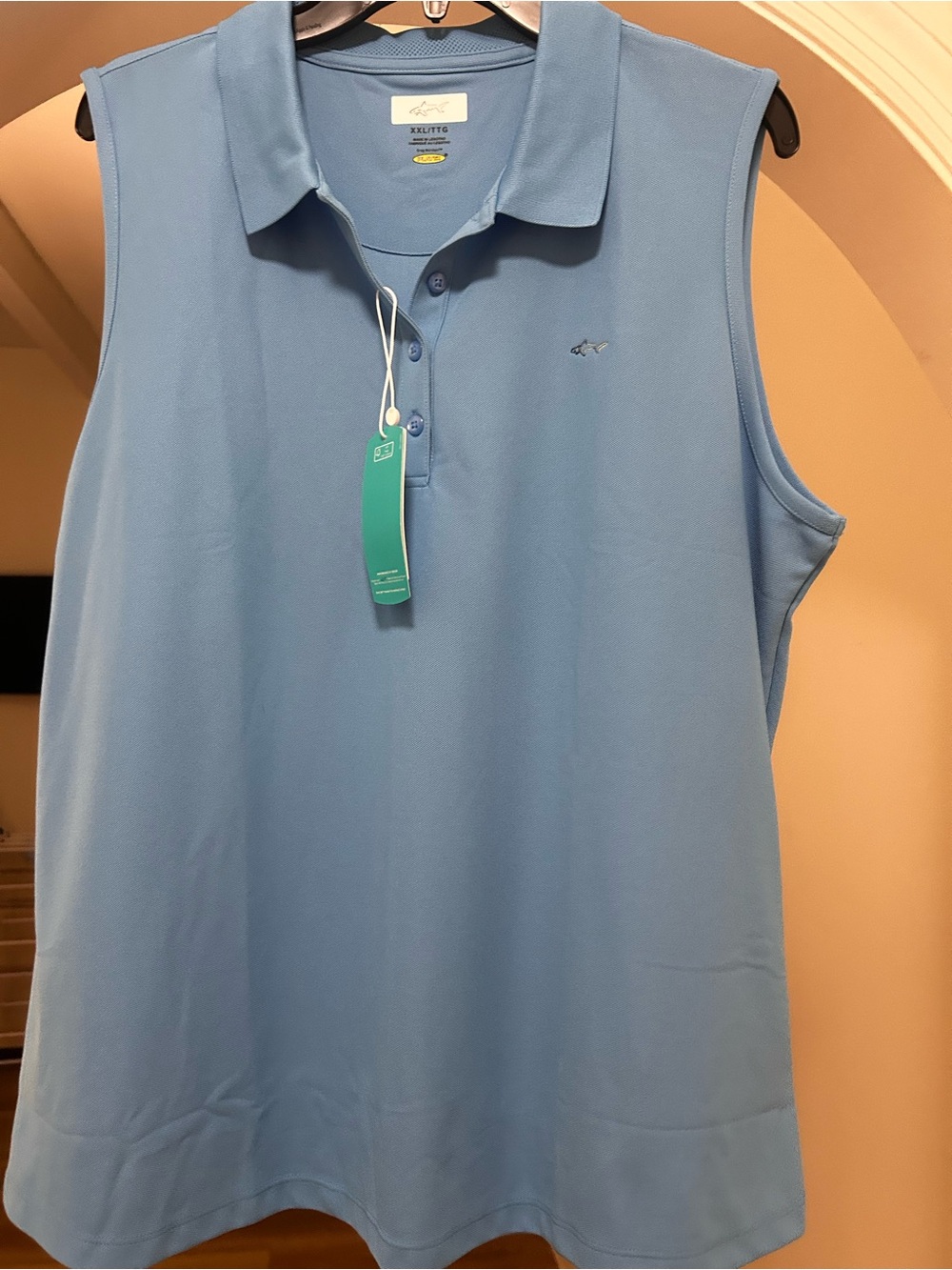 Greg Norman Women Sleeveless Polo Shirt - blue surf